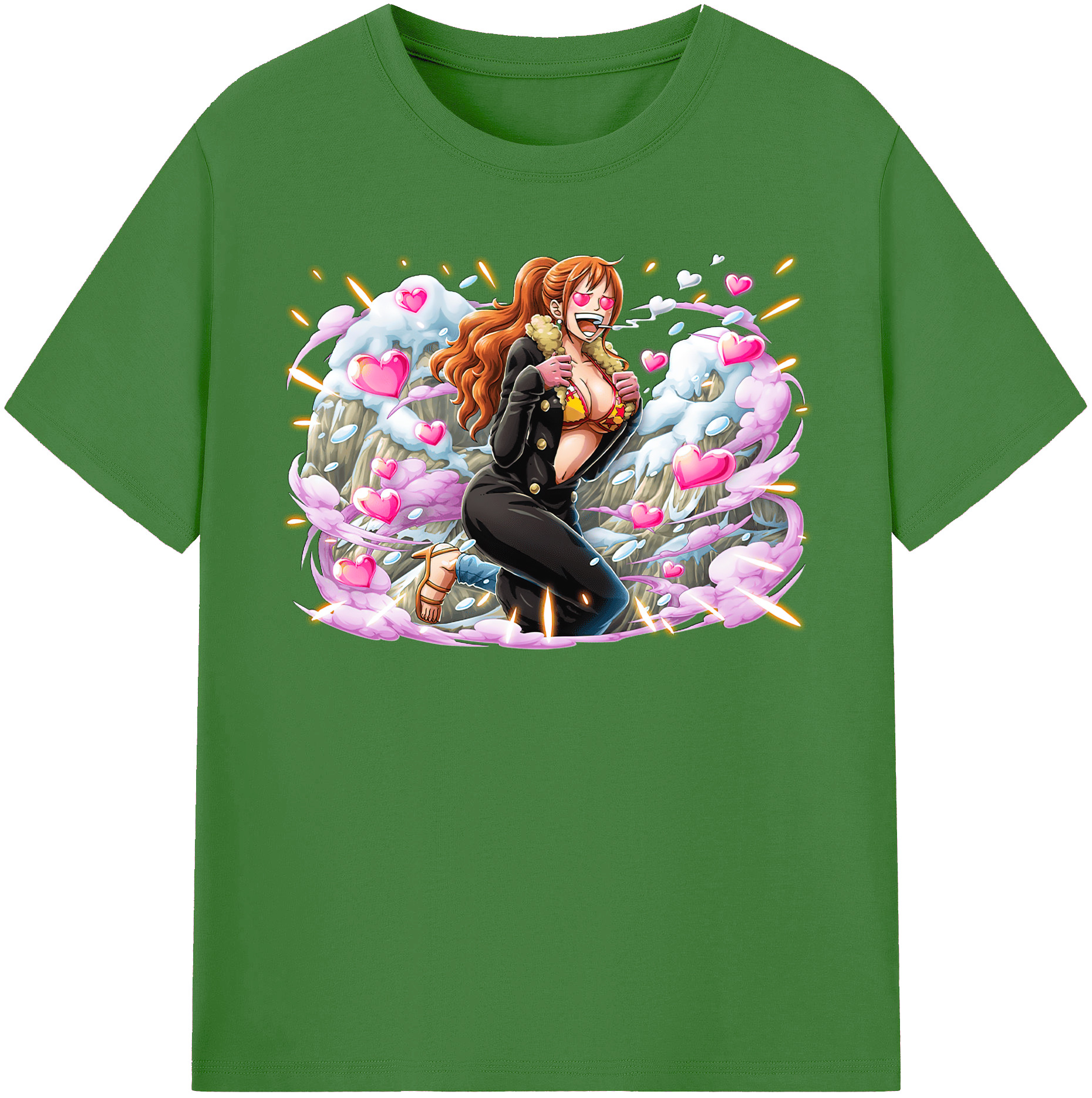（画像用） ワンピース ナミ ONE PIECE Nami レディースカジュアルプリントTシャツ（綿100％）